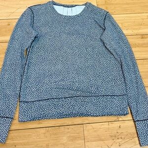 lululemon athletica Navy Blue Tiny Floral Long Sleeve Top